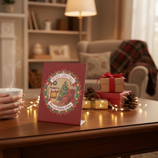 Christmas Desk Stand  Merry & Bright Holiday Decor Sockelschild