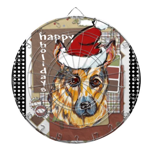 CHRISTMAS DEUTSCHE SCHEPHERD DARTSCHEIBE (vorne)