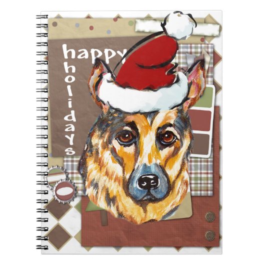 CHRISTMAS DEUTSCHE SCHEPHERD NOTIZBLOCK (Vorderseite)