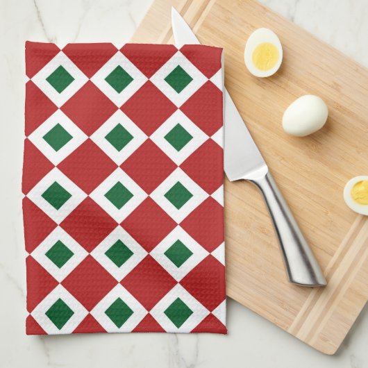 Christmas Diamond Pattern Geschirrtuch (Viertel Falte)