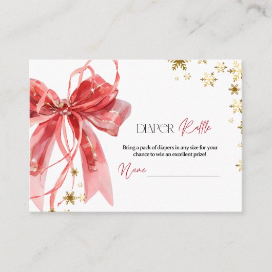 Christmas Diaper Raffle Baby Shower Begleitkarte (Vorderseite)