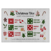 Christmas Dice Gift Exchange Cutting Board Schneidebrett (Vorderseite)