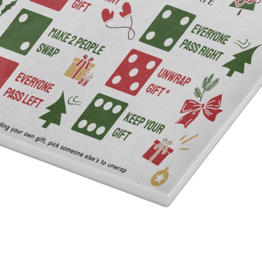 Christmas Dice Gift Exchange Cutting Board Schneidebrett (Ecke)