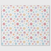 Christmas Different Coloured Snowflakes Packaging Geschenkpapier (Flach)