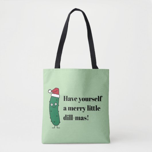 Christmas Dill Pickle wearing a Santa Hat Tasche (Vorderseite)