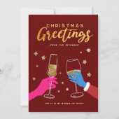 Christmas Dink farbenfrohe, feines Party Einladung (Vorderseite)