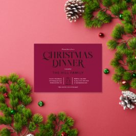 Christmas Dinner Elegant Red Folieneinladung