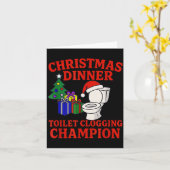 Christmas Dinner Toilet Clogging Chamon _ Funny Ch Karte (Gelbe Blume)