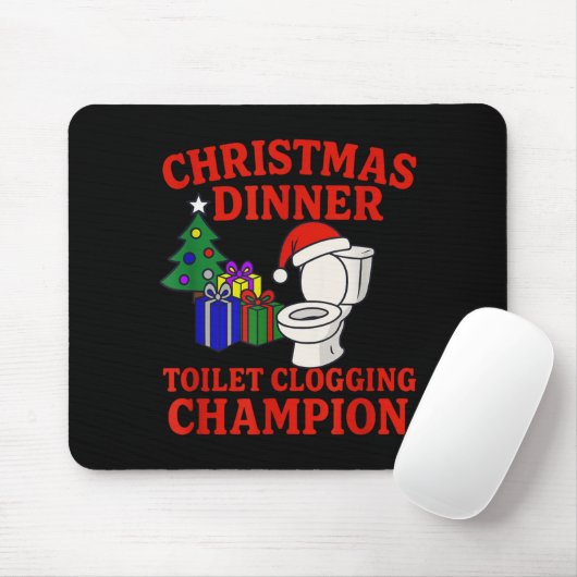 Christmas Dinner Toilet Clogging Chamon _ Funny Ch Mousepad (Mit Mouse)