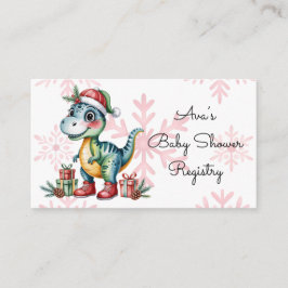 Christmas Dino Boy Baby Shower Registry Begleitkarte