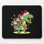 Christmas, Dino, Ugly Xmas, Trex Dinosaur, Gnome Mousepad (Vorne)