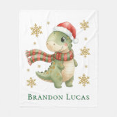 Christmas Dinosaur Birthday Party Gift Fleecedecke (Vorderseite)
