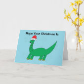 Christmas Dinosaur Brontosaurus Funny Personalize Karte (Gelbe Blume)