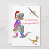 Christmas Dinosaur Custom Foto Feiertagskarte (Rückseite)