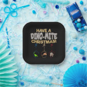 Christmas Dinosaur Dino Pun Pappteller (Party)