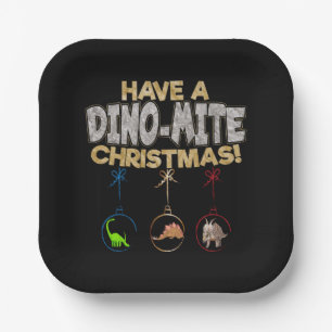 Christmas Dinosaur Dino Pun Pappteller