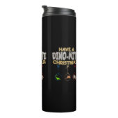 Christmas Dinosaur Dino Pun Thermosbecher (Nach rechts gedreht)