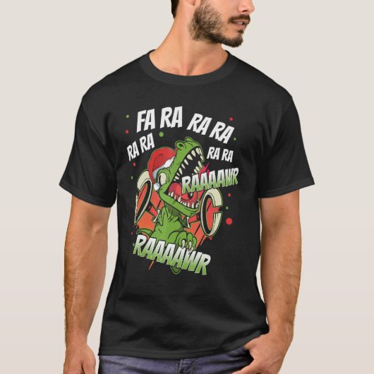 Christmas Dinosaur Fa Ra Ra Ra Rawr Rex  Xmas Boys T-Shirt (Vorderseite)
