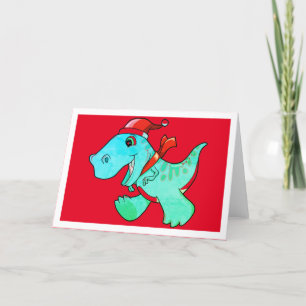 CHRISTMAS DINOSAUR FÜR KINDER GREETING CARD DANKESKARTE
