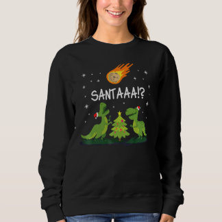 Christmas Dinosaur Meteor Santa Dino Sweatshirt