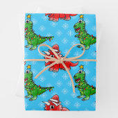 Christmas Dinosaur Muster T-Rex Triceratops Geschenkpapier Set (Beispiel)