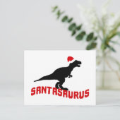Christmas dinosaur prehistoric feiertagspostkarte (Stehend Vorderseite)