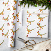 Christmas Dinosaur Raptor Geschenkpapier
