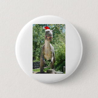 Christmas Dinosaur Santa Claus Button