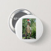 Christmas Dinosaur Santa Claus Button (Vorne & Hinten)