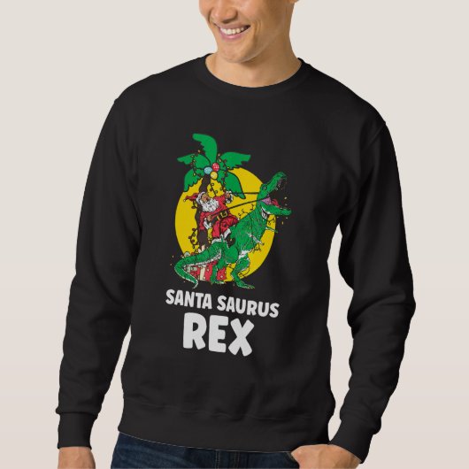 Christmas Dinosaur Santasaurus Rex Holiday Xmas PJ Sweatshirt (Vorderseite)