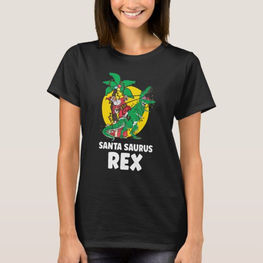 Christmas Dinosaur Santasaurus Rex Holiday Xmas PJ T-Shirt (Vorderseite)