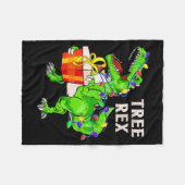 Christmas Dinosaur Shirt Tree Rex Pajamas Xmas Men Fleecedecke (Vorderseite (Horizontal))