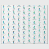 Christmas Dinosaur T-Rex Personalisiert Geschenkpapier (Flach)