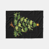 Christmas Dinosaur Tree Rex Pajamas Men Boys Kids  Fleecedecke (Vorderseite (Horizontal))