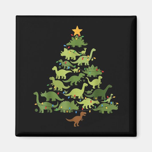 Christmas Dinosaur Tree Rex Pajamas Men Boys Kids Magnet (Vorne)