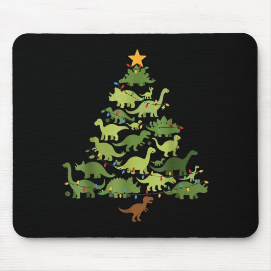 Christmas Dinosaur Tree Rex Pajamas Men Boys Kids Mousepad (Vorne)