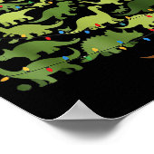 Christmas Dinosaur Tree Rex Pajamas Men Boys Kids  Poster (Ecke)
