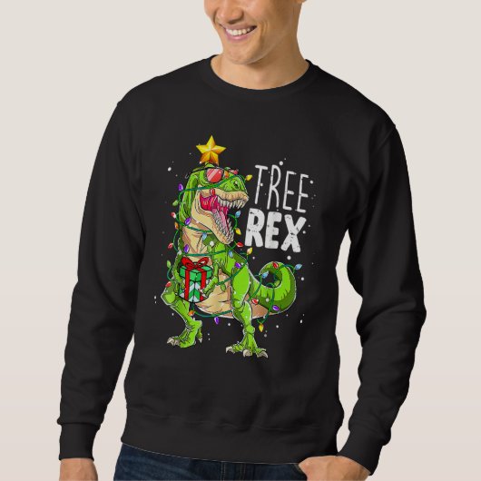 Christmas Dinosaur Tree Rex Pajamas Men Boys Xmas  Sweatshirt (Vorderseite)