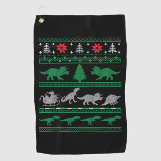 Christmas Dinosaur Tree Rex T-rex Ugly Christmas S Golfhandtuch