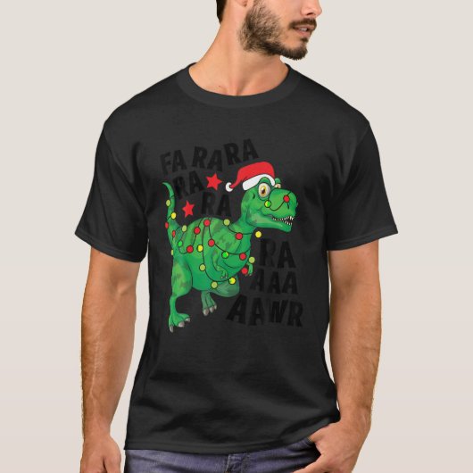 Christmas Dinosaur Weihnachtsmannmütze Fa Ra Ra Ra T-Shirt (Vorderseite)