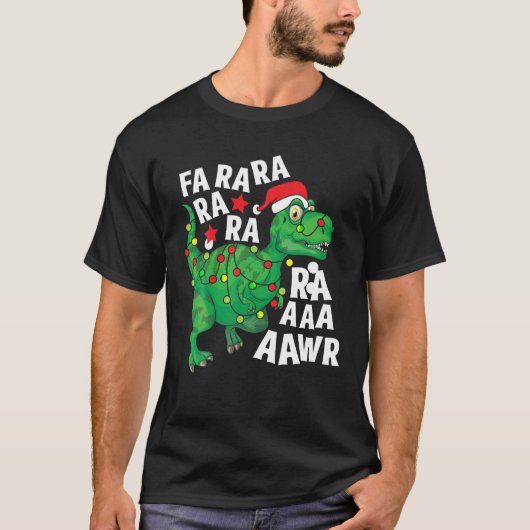 Christmas Dinosaur Weihnachtsmannmütze Fa Ra Ra Ra T-Shirt (Vorderseite)