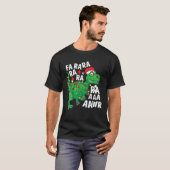 Christmas Dinosaur Weihnachtsmannmütze Fa Ra Ra Ra T-Shirt (Vorne ganz)