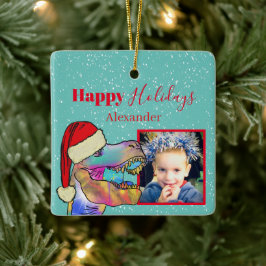 Christmas Dinosaurier Foto Keepake Keramikornament