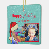 Christmas Dinosaurier Foto Keepake Keramikornament (Links)