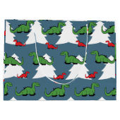 Christmas Dinosaurier Große Geschenktüte (Rückseite)
