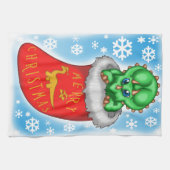 Christmas Dinosaurier Küchentuch (Horizontal)