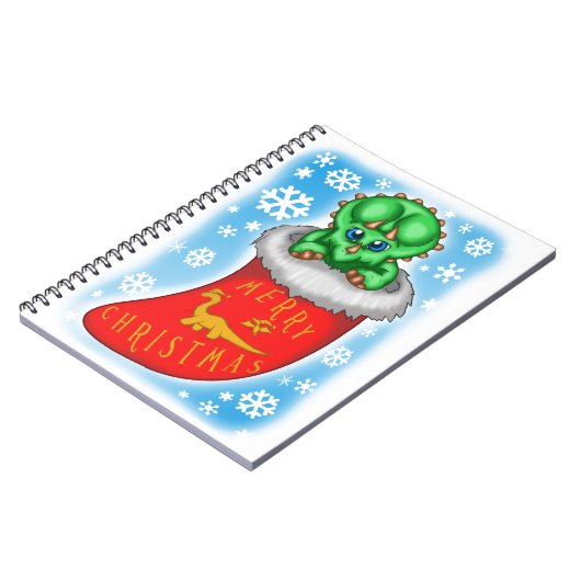 Christmas Dinosaurier Notizblock (Linke Seite)