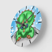 Christmas Dinosaurier Runde Wanduhr (Winkel)