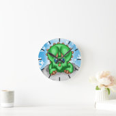 Christmas Dinosaurier Runde Wanduhr (Zuhause)