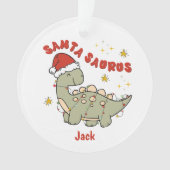 Christmas Dinosaurier Santasaurus Name Niedlich Ornament (Vorderseite)